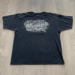 Hurley Black‎ Grunge Gothic Tee XL Y2K Skater Surf